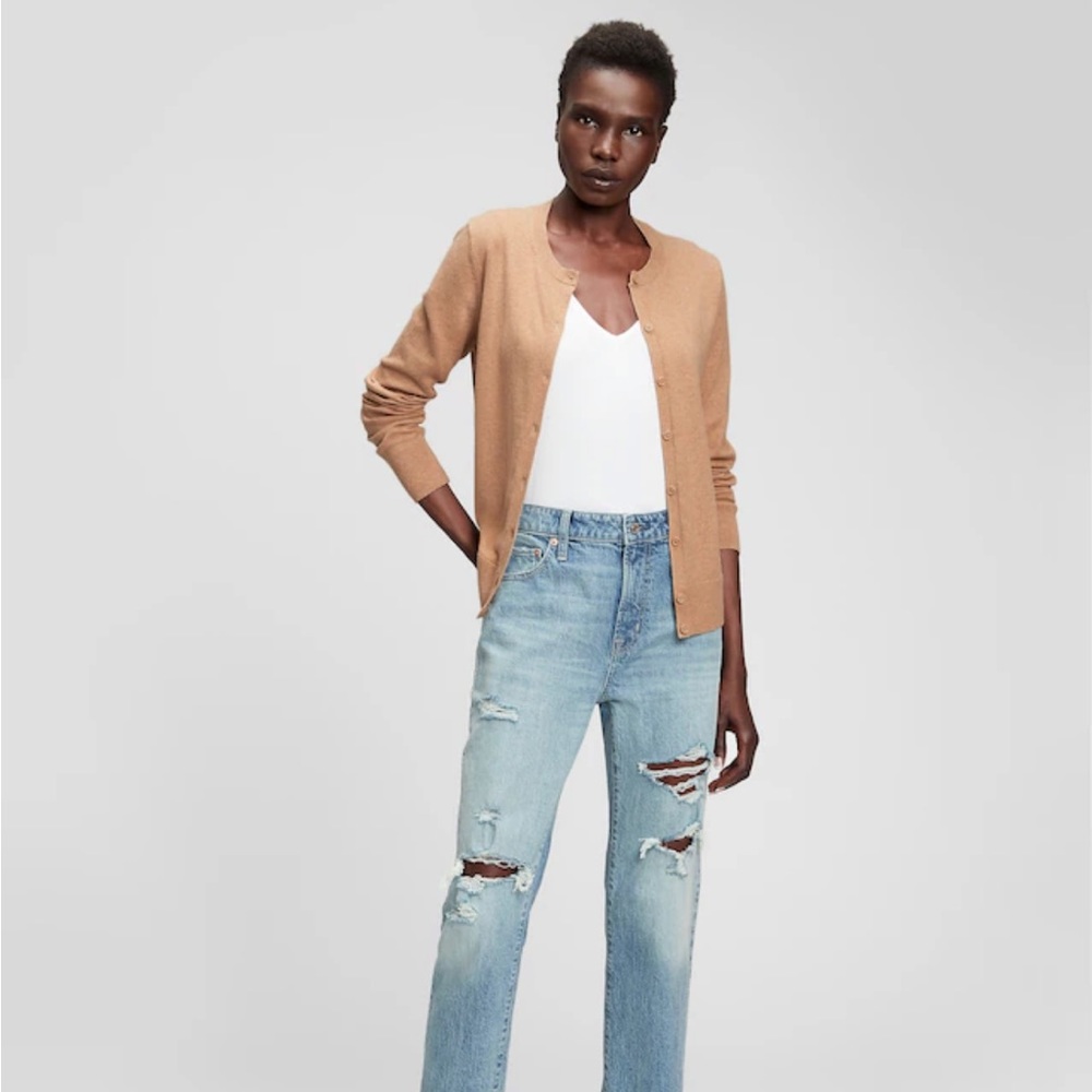 NWT GAP Camel Brown Tan Cardigan Small 100% Cotton